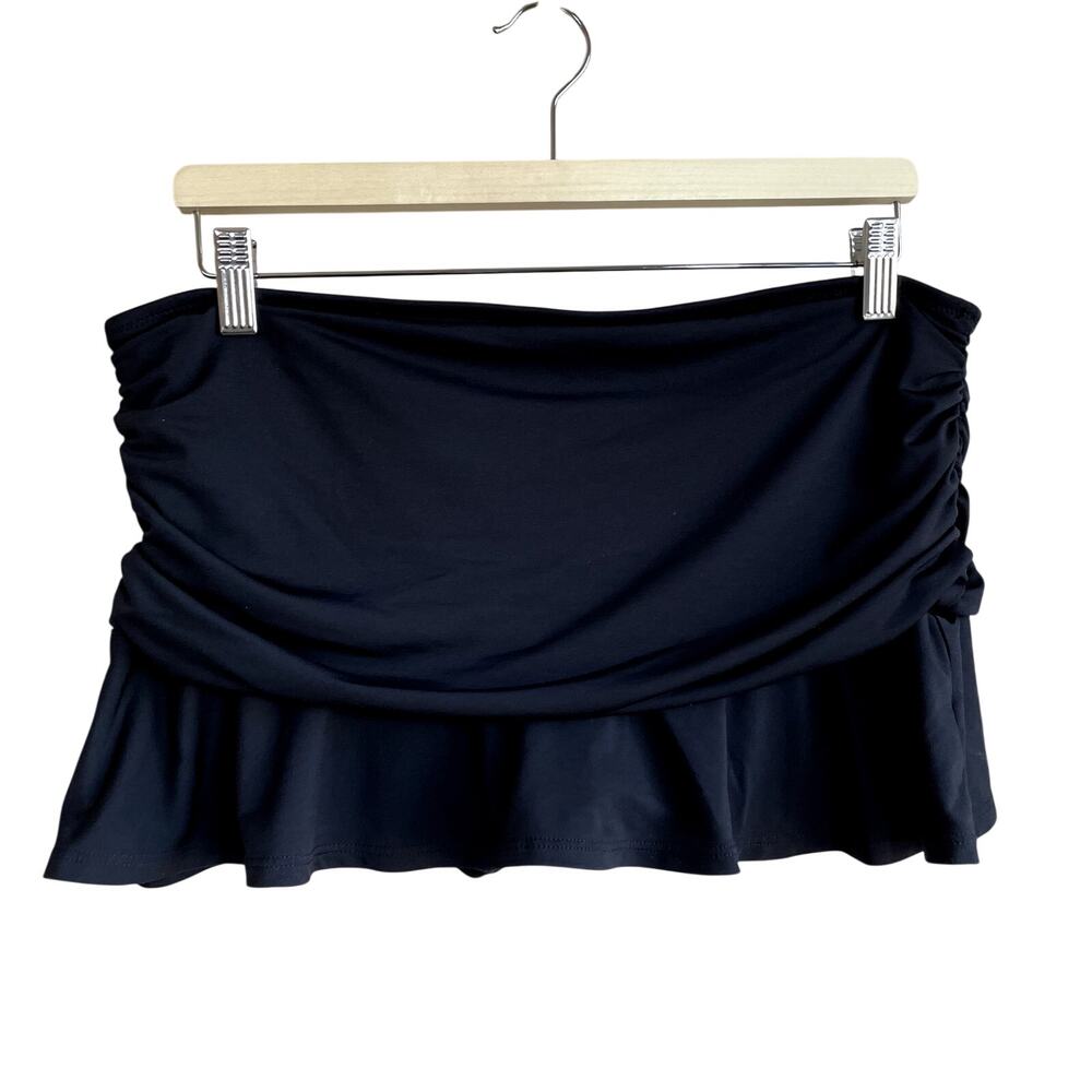 Lands' End black mini skirt swim women's size 12 casual built in swimsuit bottom